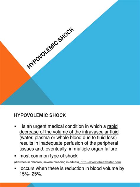 Hypovolemic Shock Shock Circulatory Physiology