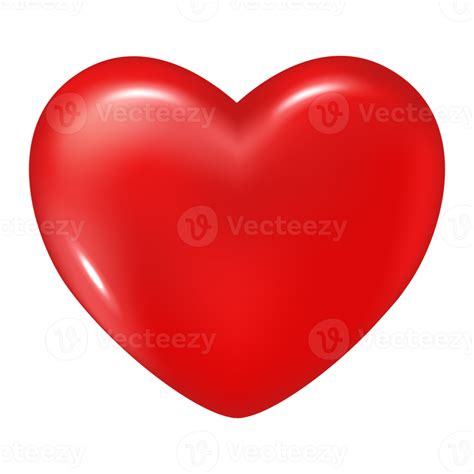 Red Heart Realistic 3d Design Icon Heart Symbol Love Valentines Day