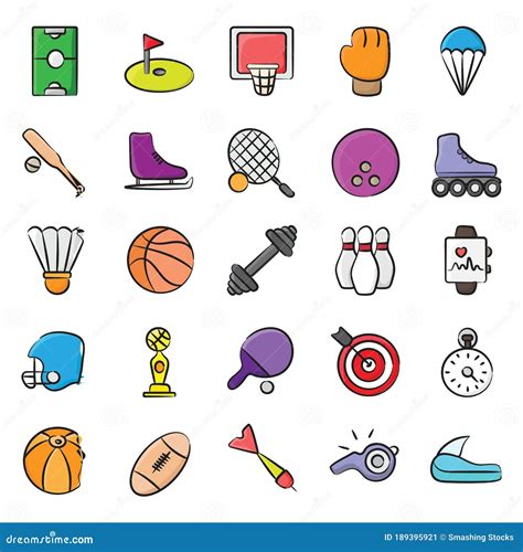 Olympic Sports Doodle Icons Pack Stock Vector Illustration Of Games