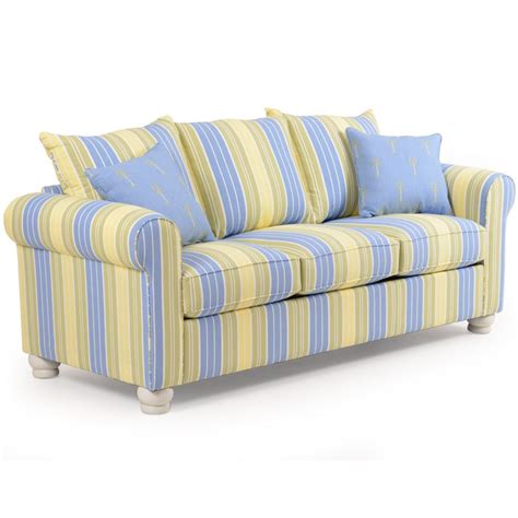 Coastal Cottage Striped Queen Sleeper Sofa Leaders Casual Furniture