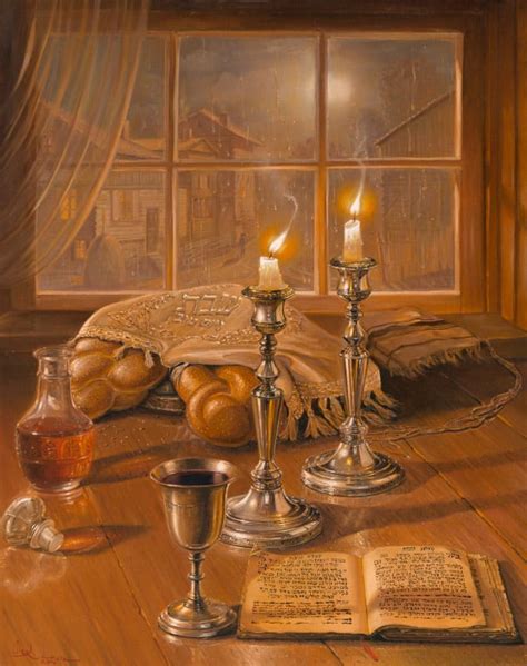 Jewish Painting Shabbat Shalom By Alex Levin