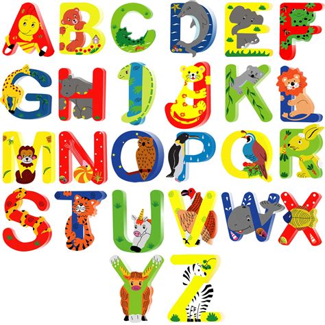 Animal Wooden Alphabet Letters For Children Names On Doors Or