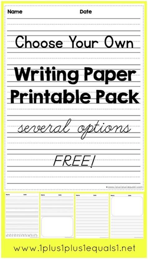 The lined paper comes in for different formats. FREE 'Choose Your Own' Writing Paper | Free Homeschool Deals