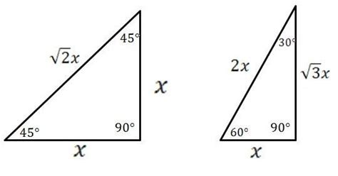 Mathcounts Notes Special Right Triangles 30 60 90 And 45 45 90