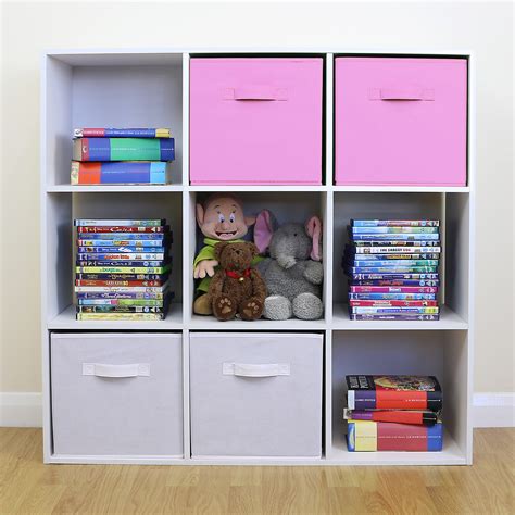 9 Cube Kids Pink And White Toygames Storage Unit Girlsboys Bedroom