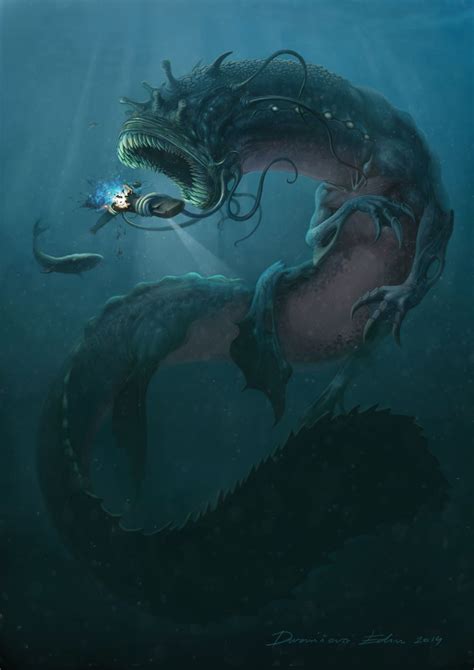 Water Kaiju Edin Durmisevic Sea Monster Art Ocean Monsters Dark