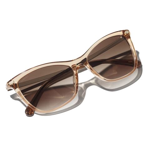 Chanel Cat Eye Sunglasses Transparent Brown Chanel Eyewear Avvenice