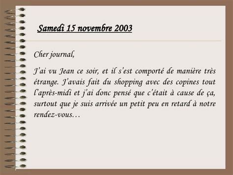 Un Journal Intime D Une Fille Exemple  Le Meilleur Exemple