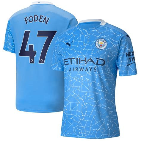 Manchester City Home Shirt 2020 21 With Foden 47 Printing