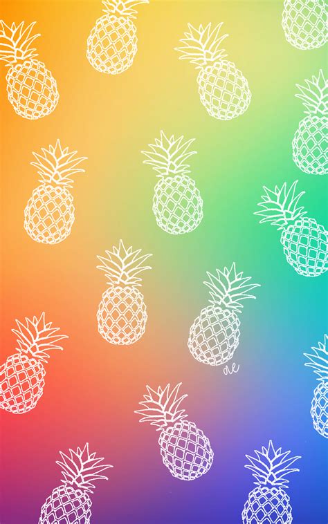 Rainbow Pineapple Wallpaper Pineapple Wallpaper Cute Pineapple