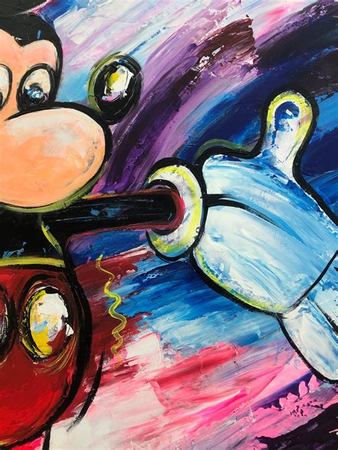 Extra Large Mouse Canvas Mickey Abstract Art Cartoon Etsy