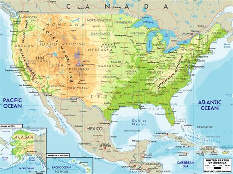 Physical Map Of The United States And Canada United States Map Vrogue
