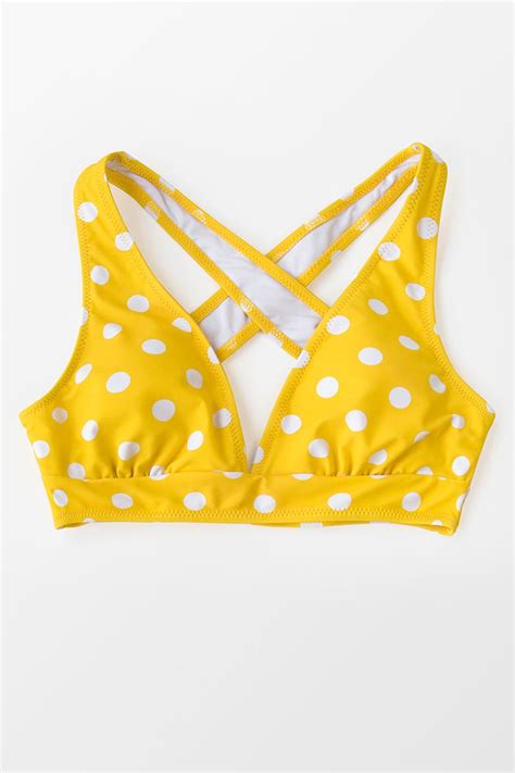 Yellow Polka Dot Bikini Top Shopperboard