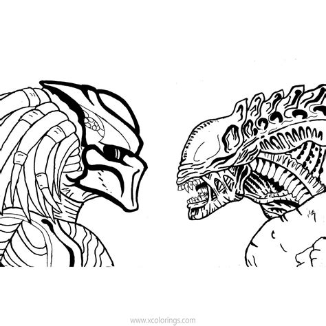 Alien Vs Predator Coloring Pages Characters