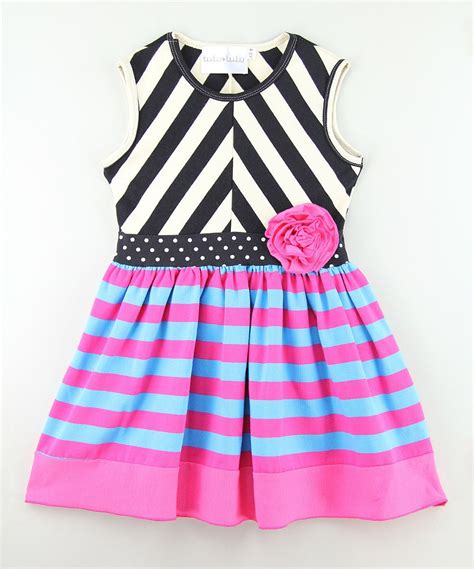 Look At This Black And Pink Stripe Dress Toddler And Girls On Zulily