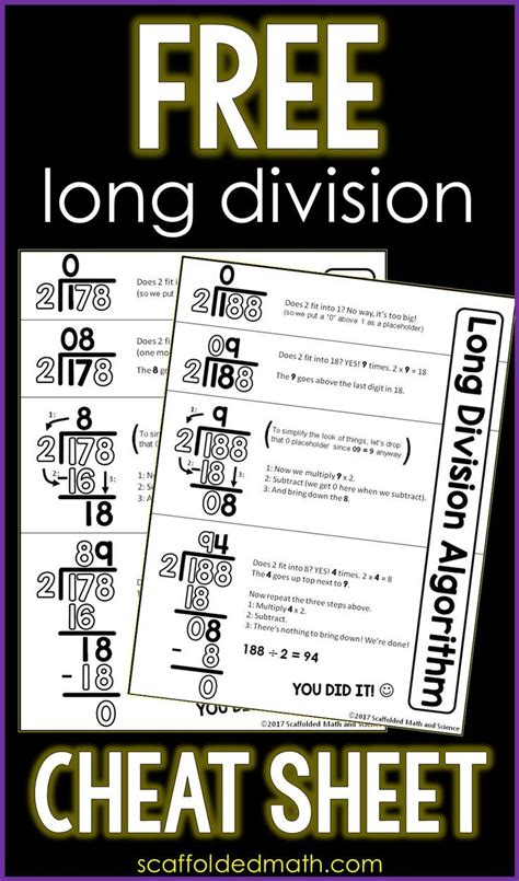 Long Division Cheat Sheet Artofit