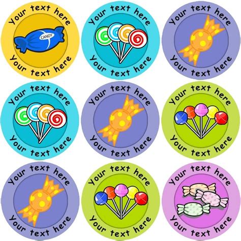 144 Sweet Rewards Themed Personalised Teacher Reward Stickers Large