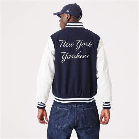Official New Era New York Yankees Mlb Wordmark Navy Varsity Jacket