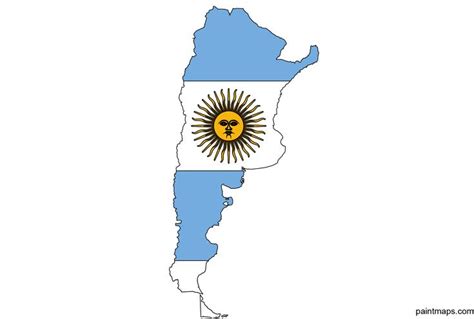 The Map Of Argentina With An Image Of A Sun In It S Center And On Top