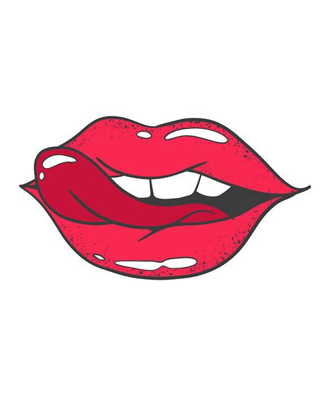 Funny Mouth Licks Lip With Tongue Digital Art By Gamikaze Scheidegger