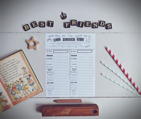 Best Friends Quiz Printable For Kids Kindred Willow
