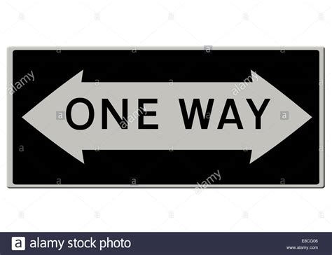 Digital Illustration Road Sign Cut Out One Way Either Way Usa Stock