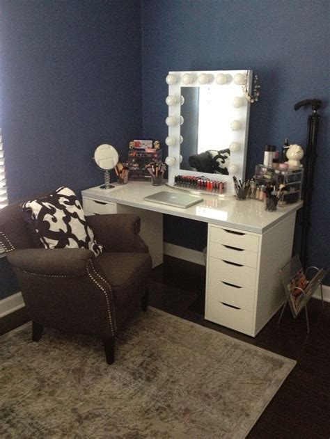 31.5 h x 46 w x 18 d (vanity desk) chair not included. Vanity Desk with Mirror Ikea - Home Furniture Design