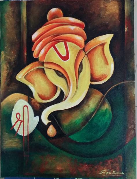 Buy Abstract Ganesha Handmade Painting By Shilpa Mathur Codeart1292