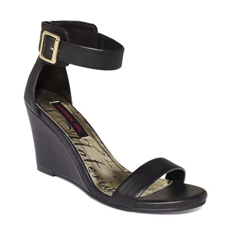 Material Girl Holly Wedge Dress Sandals In Black Lyst