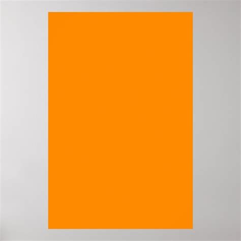 Pure Bright Orange Customised Template Blank Poster Uk