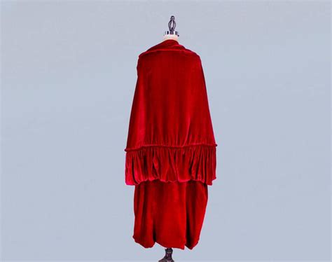 Reserved 1920s Coat Luxurious Rich Red Silk Velvet Cape Etsy Red