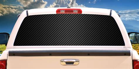 Carbon Fiber Rear Window Graphic Truck View Thru Vinyl Decal Back