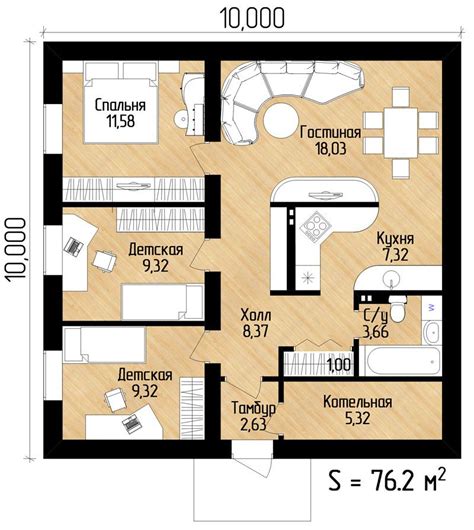 10x10 House Floor Plan Floorplansclick