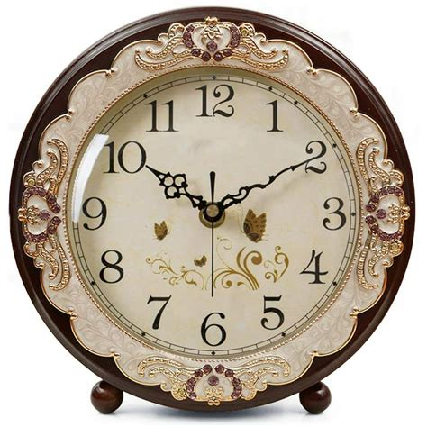 Saytay Vintage Table Clock Retro Non Ticking European Style Beside