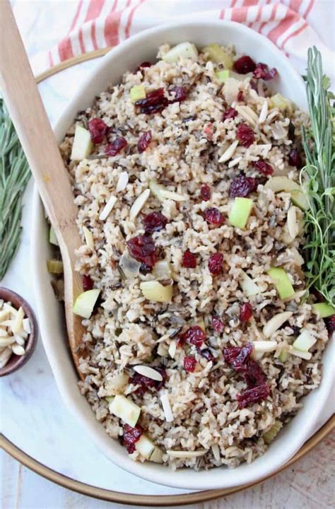 One Pot Wild Rice Pilaf With Apples And Cranberries