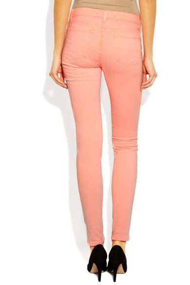 J Brand Neon Mid Rise Twill Skinny Jeans Net A Porter Com