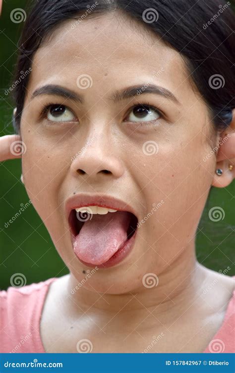 Beautiful Filipina Woman Making Funny Faces Stock Image Image Of Pretty Adult 157842967