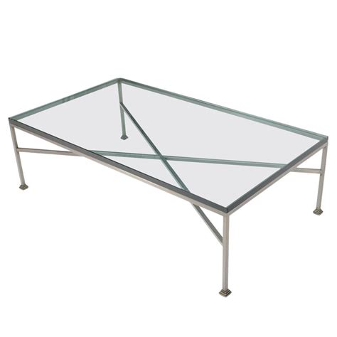 Heavy Wrought Iron Studio Work Base Glass Top Coffee Table At 1stdibs