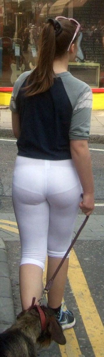High Definition Visible Panty Line In White Yoga Pants Vpl White
