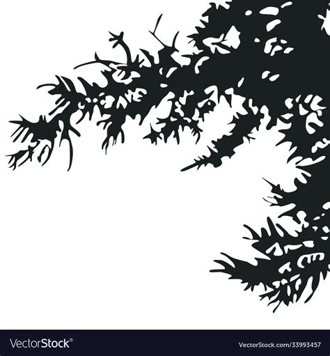 Black Silhouette Shadows From Trees And Branches Vector Image