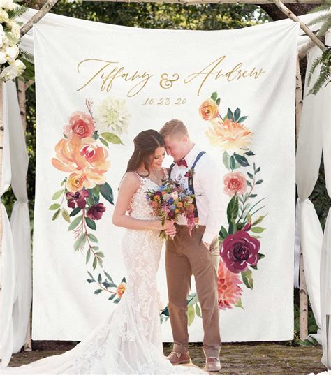 Fall Floral Wedding Photo Booth Backdrop Ideas Blushing Drops