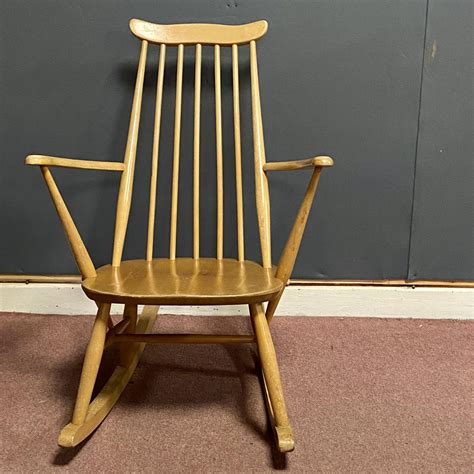 Mid 20th Century Ercol Blonde Goldsmith Rocking Chair Antique Chairs