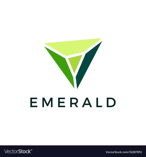 Emerald Gem Logo Icon Royalty Free Vector Image