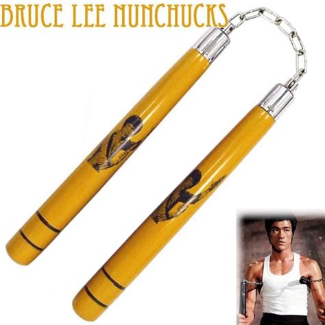 Yellow Bruce Lee Nunchaku With 2 Grooves From Game Of Death Enso Martial Arts Shop Bristol