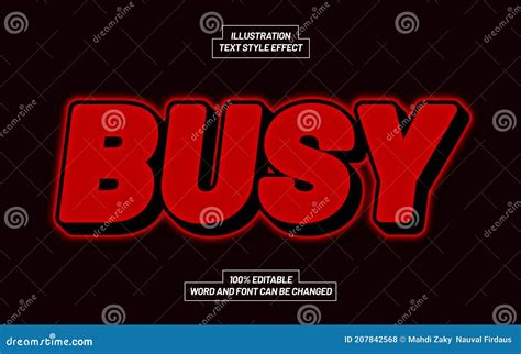 Busy Red Text Style Effect Stock Vector Illustration Of Business
