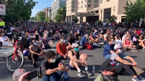 Dc Protesters Sit In Streets Urge Each Other To Stay Peaceful