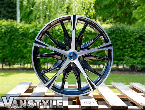Wolfhart California Black Polished 18 Alloy Wheels Vw T5 T6 Vanstyle