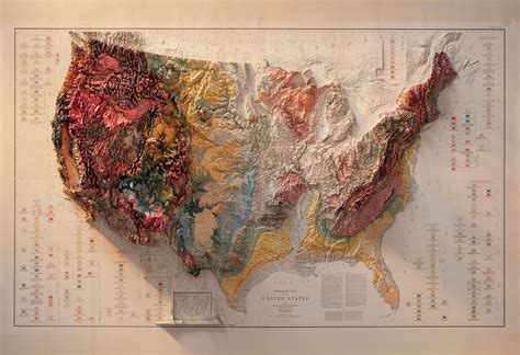 United States Geology Etsy Vintage Wall Art Map Vintage Walls