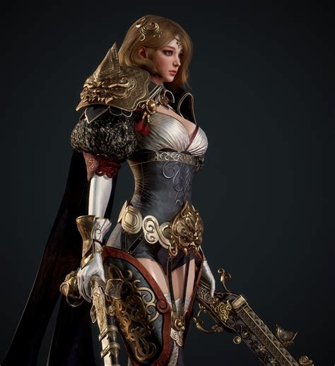 ArtStation Gunner Gyeongho Lee Fantasy Female Warrior Warrior Girl