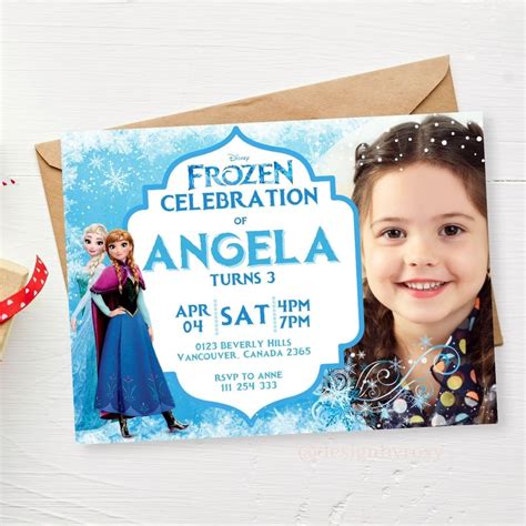 Frozen Elsa And Anna Birthday Template Invitation Customize Design